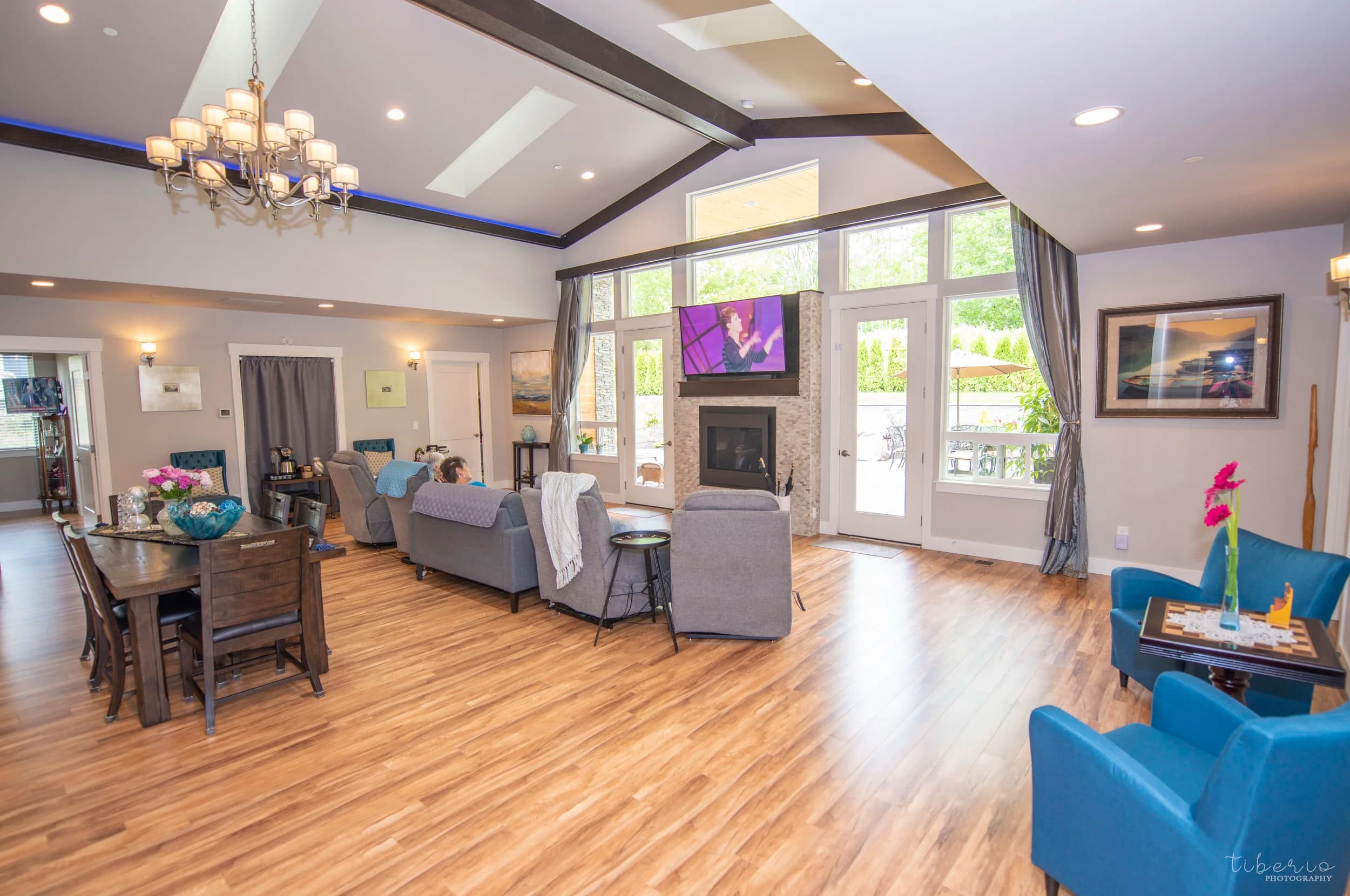 Open living and dining area at Kenmore Retreat